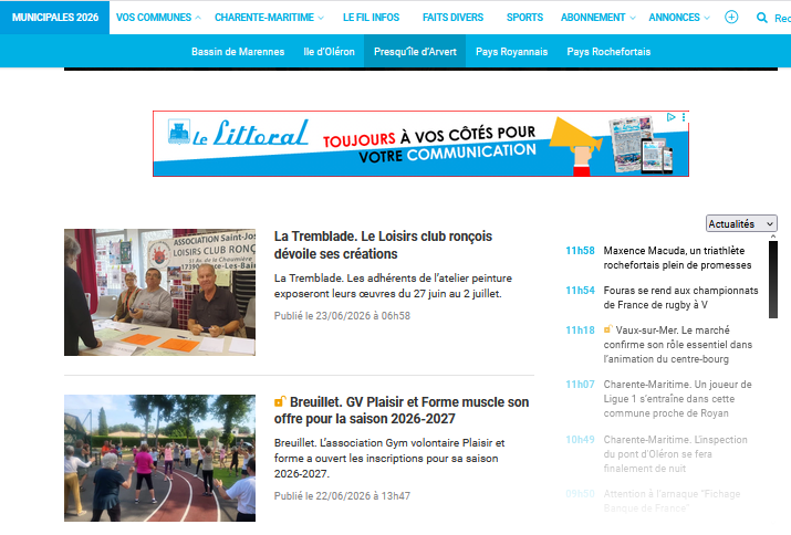 On parle de nous dans "Le Littoral" du 22/06/2026