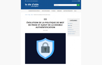 Evolution de la politique de mot de passe et ajout de la double authentification