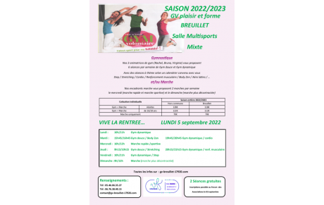 Les inscriptions pour la saison 2022/2023 sont ouvertes