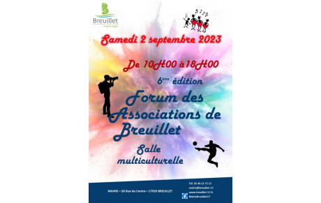 Forum des associations le samedi 2 septembre 2023