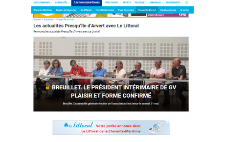 On parle de nous dans Le Littoral du 06 juin 2024